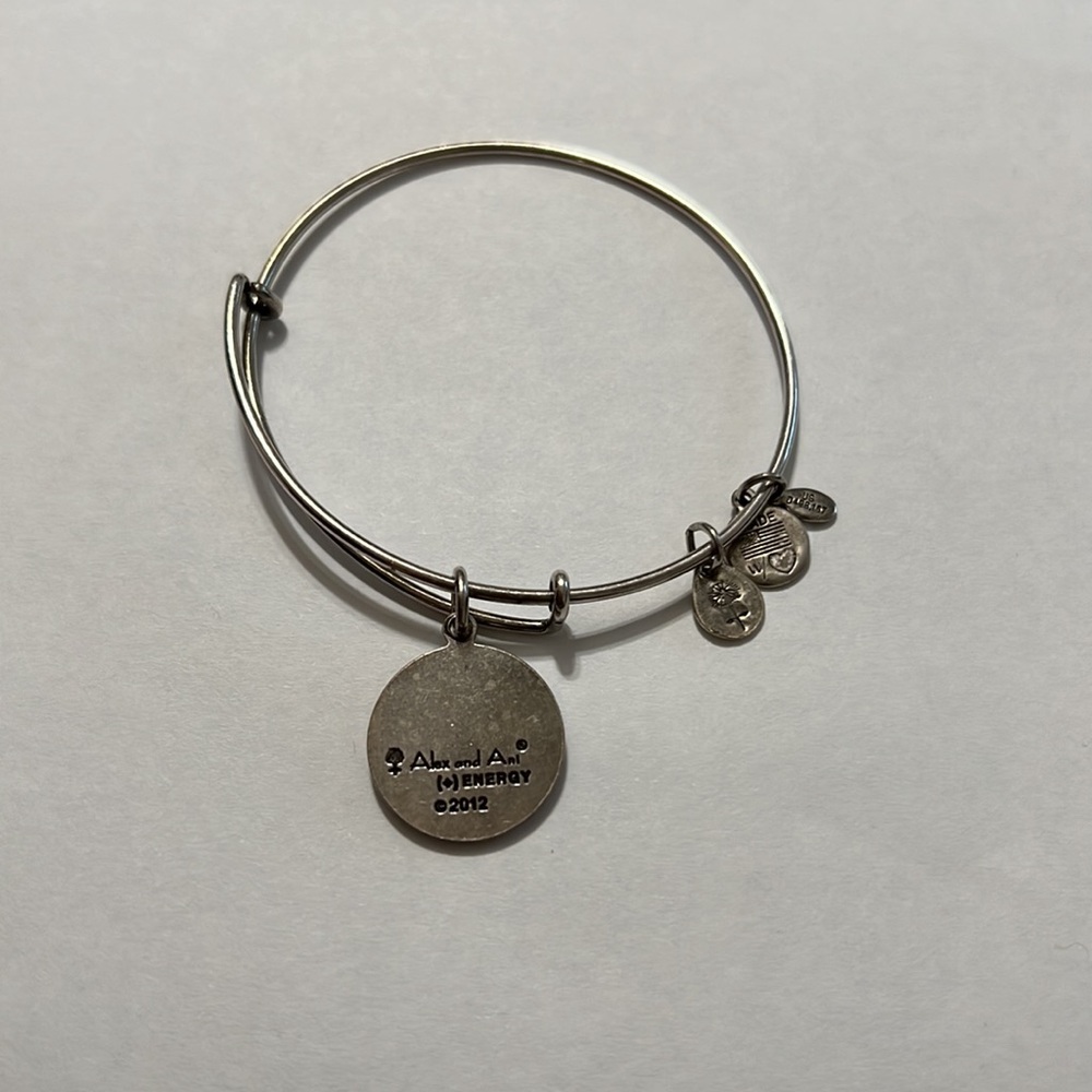 Alex & Ani Lotus Flower Charm Bangle Bracelet - Picture 4 of 5